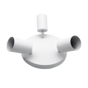 Plafonnier Rond 3 Spots Orientables Alu Blanc pour Ampoule GU10 - SILAMP