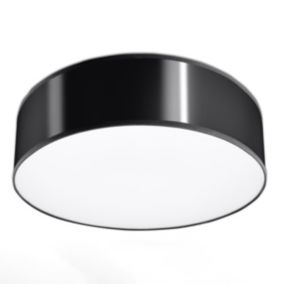 Plafonnier rond en PVC noir 35 x 11 cm