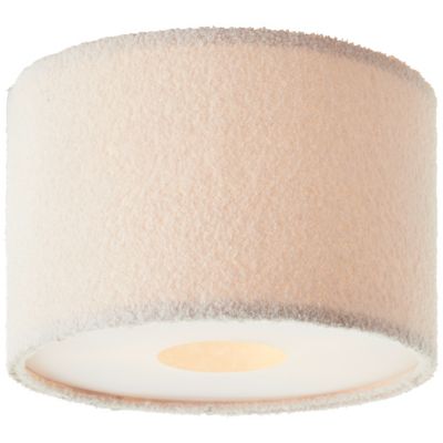 Plafonnier rond tissu bouclette Teddy blanc Ø35cm IP20 E27 20W Brilliant