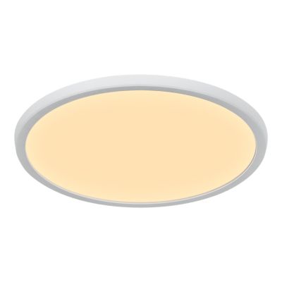 Plafonnier salle de bain blanc LED integrée Solidaster blanc chaud, neutre Ø.29,4cm IP44 1600lm 14.5W GoodHome
