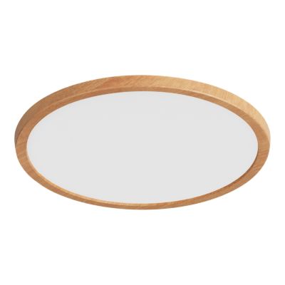 Plafonnier salle de bain effet bois LED integrée Solidaster blanc chaud, neutre Ø.29,4cm IP44 1600lm 14.5W GoodHome