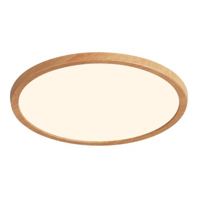 Plafonnier salle de bain effet bois LED integrée Solidaster blanc chaud, neutre Ø.29,4cm IP44 1600lm 14.5W GoodHome