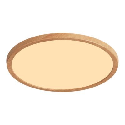 Plafonnier salle de bain effet bois LED integrée Solidaster blanc chaud, neutre Ø.29,4cm IP44 1600lm 14.5W GoodHome