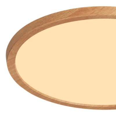 Plafonnier salle de bain effet bois LED integrée Solidaster blanc chaud, neutre Ø.29,4cm IP44 1600lm 14.5W GoodHome