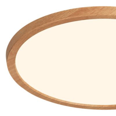 Plafonnier salle de bain effet bois LED integrée Solidaster blanc chaud, neutre Ø.29,4cm IP44 1600lm 14.5W GoodHome