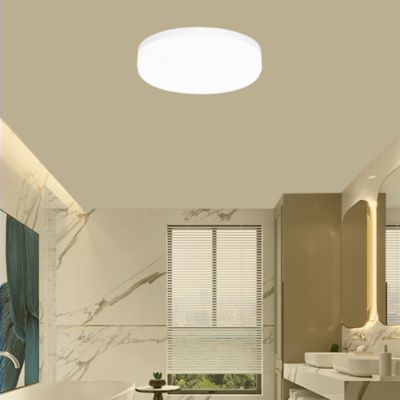 Plafonnier salle de bain LED intégré 14W blanc 1800lm IP44 Ø 22 x H. 7,6 cm Carthamus