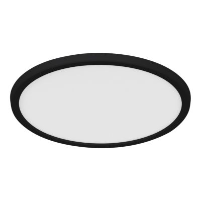 Plafonnier salle de bain noir LED integrée Solidaster blanc chaud, neutre Ø.29,4cm IP44 1600lm 14.5W GoodHome