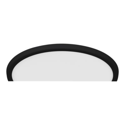 Plafonnier salle de bain noir LED integrée Solidaster blanc chaud, neutre Ø.29,4cm IP44 1600lm 14.5W GoodHome