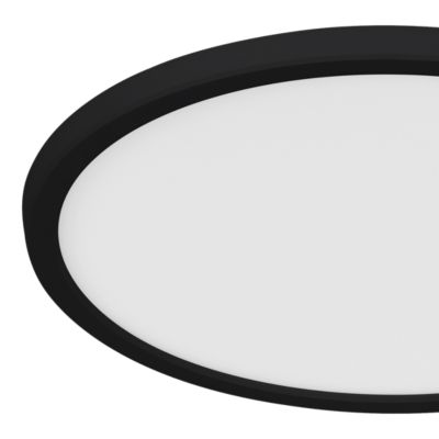 Plafonnier salle de bain noir LED integrée Solidaster blanc chaud, neutre Ø.29,4cm IP44 1600lm 14.5W GoodHome