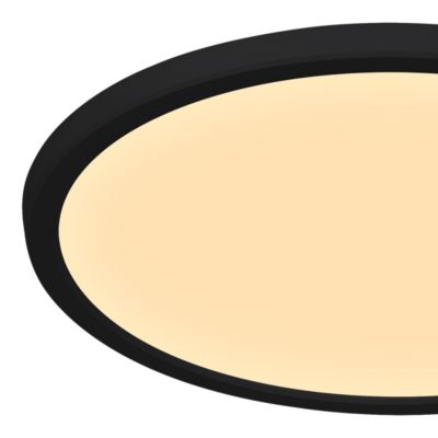 Plafonnier salle de bain noir LED integrée Solidaster blanc chaud, neutre Ø.29,4cm IP44 1600lm 14.5W GoodHome