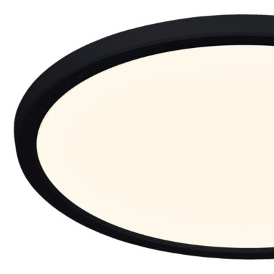 Plafonnier salle de bain noir LED integrée Solidaster blanc chaud, neutre Ø.29,4cm IP44 1600lm 14.5W GoodHome