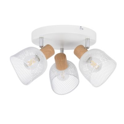 Plafonnier spot 3 lumières E14 25W Corep Ottawa blanc H.16.5 x Ø22 cm