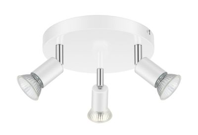 Plafonnier spot 3 lumières GU10 7W Sasha blanc H.10.5 x Ø20 cm