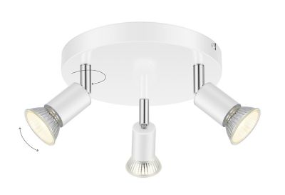 Plafonnier spot 3 lumières GU10 7W Sasha blanc H.10.5 x Ø20 cm