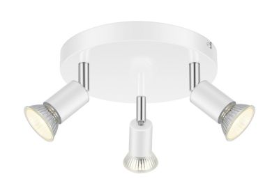 Plafonnier spot 3 lumières GU10 7W Sasha blanc H.10.5 x Ø20 cm