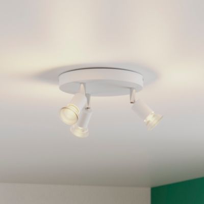 Plafonnier spot 3 lumières GU10 7W Sasha blanc H.10.5 x Ø20 cm