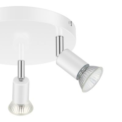 Plafonnier spot 3 lumières GU10 7W Sasha blanc H.10.5 x Ø20 cm