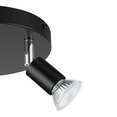 Plafonnier spot 3 lumières GU10 7W Sasha noir H.10.5 x Ø20 cm