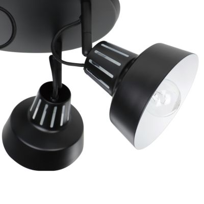 Plafonnier spot 4 lumières E14 10W GoodHome Yarra noir mat H.22.4 cm