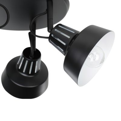 Plafonnier spot 4 lumières E14 10W GoodHome Yarra noir mat H.22.4 cm