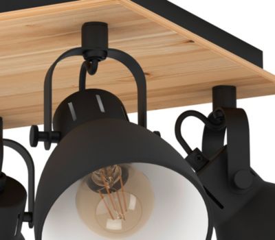 Kimjo Plafonnier LED 6 Spots Orientables, Spot De Plafond Noir