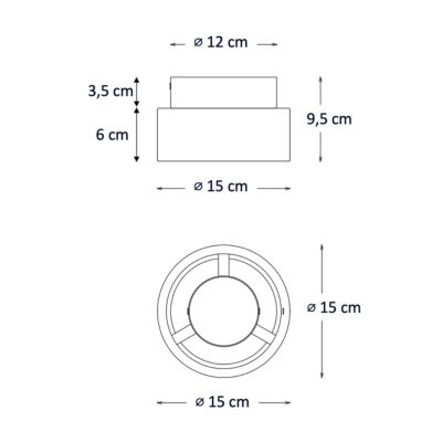 Plafonnier spot blanc IP20 15 cm LED dimmable - Prins