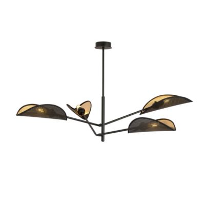 Plafonnier VENE 4 BLACK/GOLD, Emibig Lighting, Fabriqué en EU