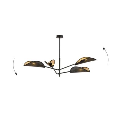 Plafonnier VENE 4 BLACK/GOLD, Emibig Lighting, Fabriqué en EU