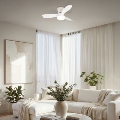 Plafonnier ventilateur LED CCT  Blanc  9W 1700lm  Ventilateur 15W  D.600x190mm  Briloner