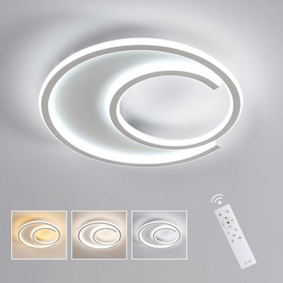 Plafonniers modernes LED avec télécommande, 3500K-6500K, 3 températures de couleur, luminaire de plafond LED en forme d'anneau