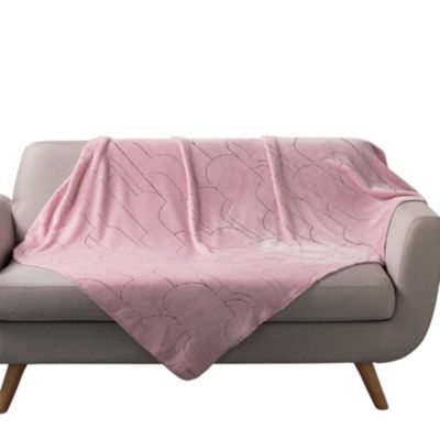 Plaid 125 x 150 cm Domea rose metallise