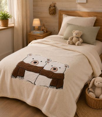 Plaid a poils doux Couple Ours