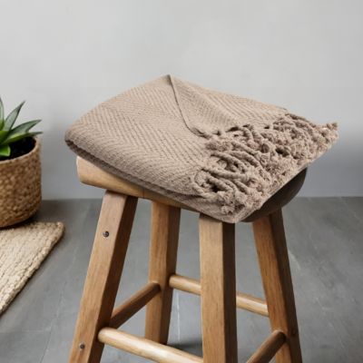 Plaid beige en coton 120 ×150 cm JBY Création Kalinda