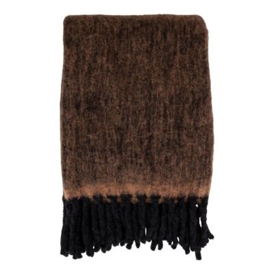 Plaid Carmel, Marron, Laine, 170x130x0,5 cm, Seven Design