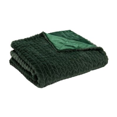 Plaid Chevron vert 130 cm x 170 cm