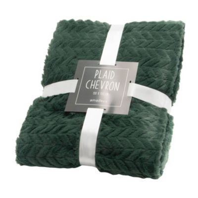 Plaid Chevron vert 130 cm x 170 cm