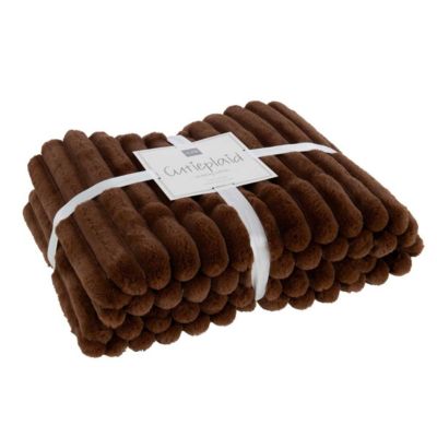 Plaid Design Uni "Corduroy" 130x180cm Chocolat Marron