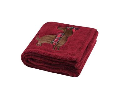 Plaid douillet Chien avec bonnet rouge