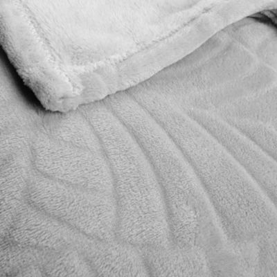 Plaid effet fourrure à motifs Palm gris l.120 x L.180cm