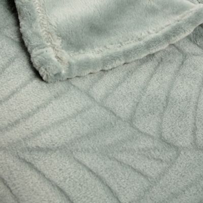 Plaid effet fourrure à motifs Palm vert l.120 x L.180cm