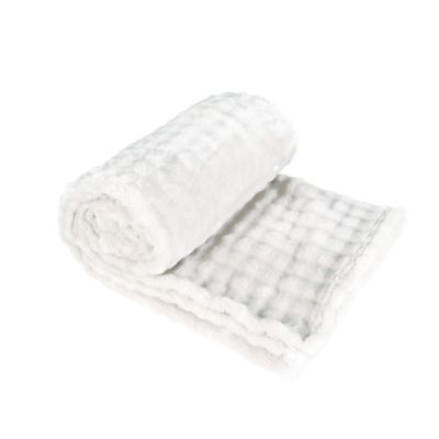 Plaid effet fourrure blanche L. 160 x l. 130 cm Bubble
