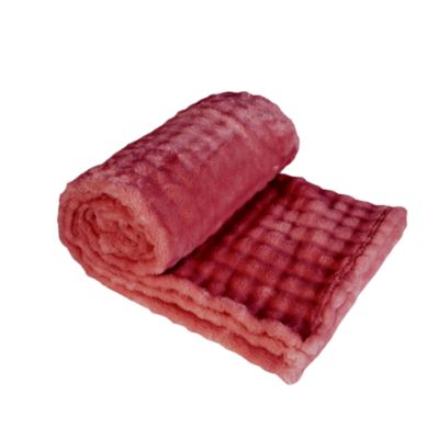Plaid effet fourrure bordeaux L. 160 x l. 130 cm Bubble