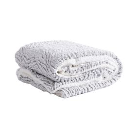 Plaid effet fourrure gris polaire L.220 x l.200cm Deco&co