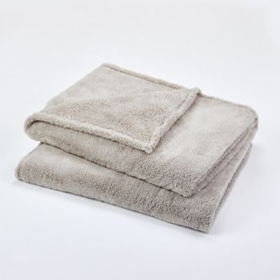 Plaid effet fourrure Takeo coloris naturel l.160 x L.200cm GoodHome