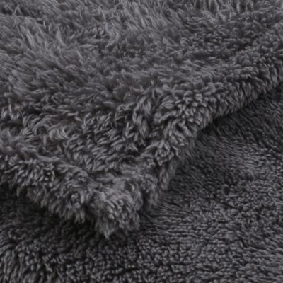 Plaid effet fourrure Takeo gris l.160 x L.200cm GoodHome