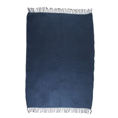 Plaid effet laine gaufrée bleu nuit Cocooning Plaid L.180 x l.127cm