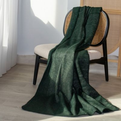 Plaid en laine mélangée 120x180 cm OSLOO vert sapin