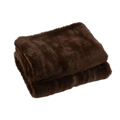Plaid en polyester marron 180x130 cm