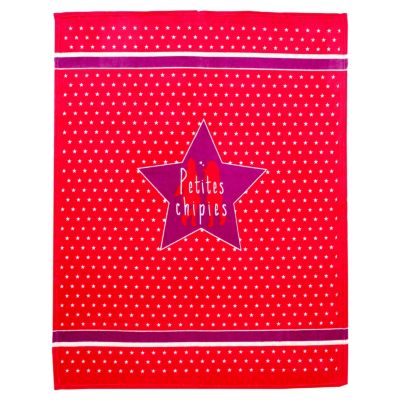Plaid enfant en microfibre Rouge, L. 150 x l. 125 x H. 0.5 cm, GIRL