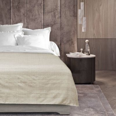 Plaid enroulable 220 x 240 cm Polycoton Lucile Naturel avec fermeture boutons